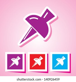 Editable Colourful Vector Icon of pushpin Eps 10