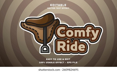 editable comfy ride vector text effect with modern style design