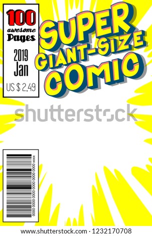 Editable comic book cover with abstract background.