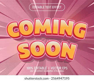 editable coming soon vector text effect with modern style design