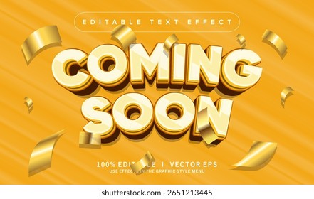 editable coming soon vector text effect with modern style design