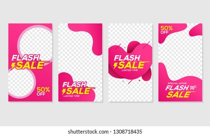 Editable commercial instagram stories banner sale template - Vector