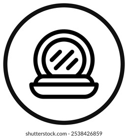 Ícone de vetor de pó compacto editável. Cosméticos, maquiagem, cuidados com a pele, beleza. Parte de uma grande família de conjuntos de ícones. Perfeito para interfaces web e app, apresentações, infográficos, etc