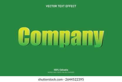 Editable company text effect. 3d text style