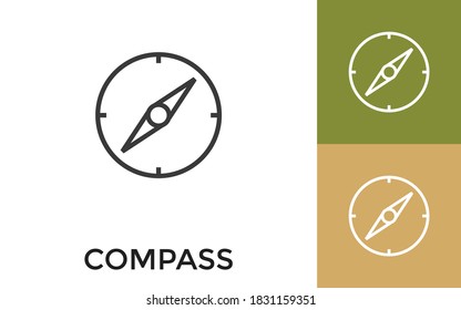 Editable Compass Icon with Title. Useful For Mobile Application, Website, Software and Print Media.