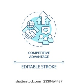 Editable competitive advantage icon, isolated vector, foreign direct investment thin line illustration.
