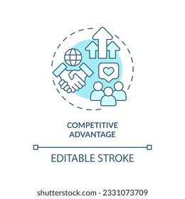 Editable competitive advantage icon, isolated vector, foreign direct investment thin line illustration.