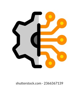 Editable configuration, setting, tech vector icon. AI technology, artificial intelligence, computer. Part of a big icon set family. Perfect for web and app interfaces, presentations, infographics, etc