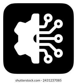 Editable configuration, setting, tech vector icon. AI technology, artificial intelligence, computer. Part of a big icon set family. Perfect for web and app interfaces, presentations, infographics, etc