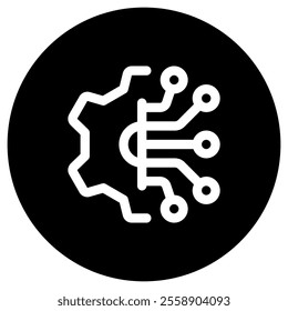 Editable configuration, setting, tech vector icon. AI technology, artificial intelligence, computer. Part of a big icon set family. Perfect for web and app interfaces, presentations, infographics, etc