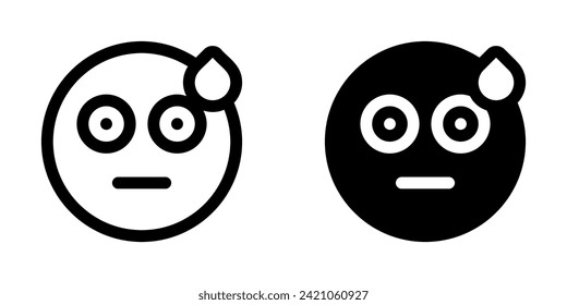 Bearbeitbar verwirrt, schockiert, überrascht emoticon Vektorsymbol. Teil einer großen Icon-Set-Familie. Teil einer großen Icon-Set-Familie. Perfekt für Web- und App-Schnittstellen, Präsentationen, Infografiken usw.