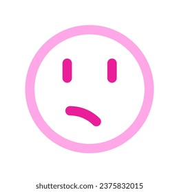 Editable confused, worried, sad, frowned face vector icon. Part of a big icon set family. Perfect for web and app interfaces, presentations, infographics, etc