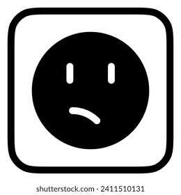 Editable confused, worried, sad, frowned face vector icon. Part of a big icon set family. Perfect for web and app interfaces, presentations, infographics, etc
