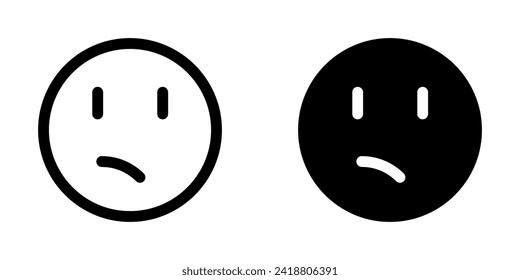 Editable confused, worried, sad, frowned face vector icon. Part of a big icon set family. Perfect for web and app interfaces, presentations, infographics, etc