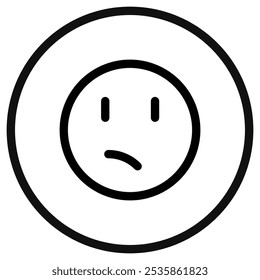 Editable confused, worried, sad, frowned face vector icon. Part of a big icon set family. Perfect for web and app interfaces, presentations, infographics, etc