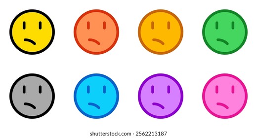 Editable confused, worried, sad, frowned face vector icon. Part of a big icon set family. Perfect for web and app interfaces, presentations, infographics, etc