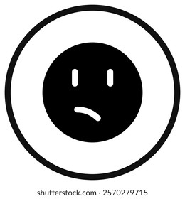 Editable confused, worried, sad, frowned face vector icon. Part of a big icon set family. Perfect for web and app interfaces, presentations, infographics, etc