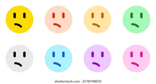 Editable confused, worried, sad, frowned face vector icon. Part of a big icon set family. Perfect for web and app interfaces, presentations, infographics, etc