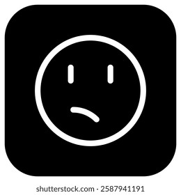 Editable confused, worried, sad, frowned face vector icon. Part of a big icon set family. Perfect for web and app interfaces, presentations, infographics, etc