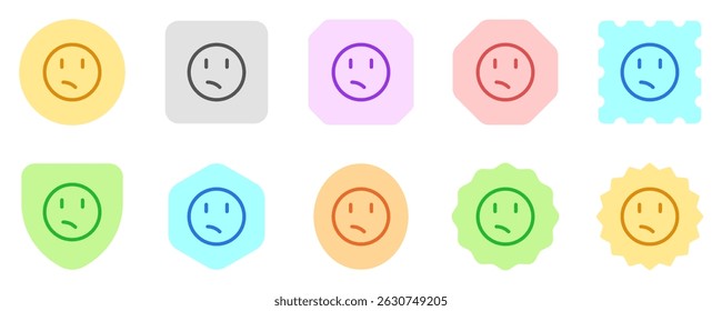 Editable confused, worried, sad, frowned face vector icon. Part of a big icon set family. Perfect for web and app interfaces, presentations, infographics, etc