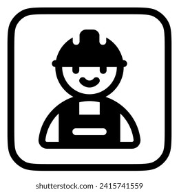 Editable construction worker, engineer vector icon. Construction, tools, industry. Part of a big icon set family. Perfect for web and app interfaces, presentations, infographics, etc