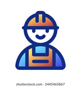 Editable construction worker, engineer vector icon. Construction, tools, industry. Part of a big icon set family. Perfect for web and app interfaces, presentations, infographics, etc