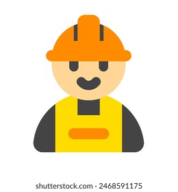 Editable construction worker, engineer vector icon. Construction, tools, industry. Part of a big icon set family. Perfect for web and app interfaces, presentations, infographics, etc