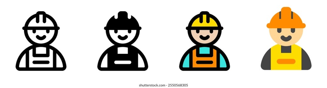 Editable construction worker, engineer vector icon. Construction, tools, industry. Part of a big icon set family. Perfect for web and app interfaces, presentations, infographics, etc