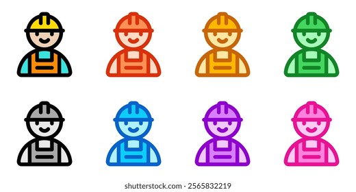 Editable construction worker, engineer vector icon. Construction, tools, industry. Part of a big icon set family. Perfect for web and app interfaces, presentations, infographics, etc