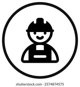 Editable construction worker, engineer vector icon. Construction, tools, industry. Part of a big icon set family. Perfect for web and app interfaces, presentations, infographics, etc