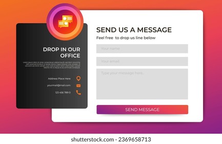 Editable Contact form page template. profesional layout web design with modern element. vector