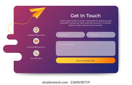 Editable Contact form page template. profesional layout web design with modern element. vector