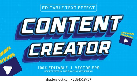 editable conten creator vector text effect with modern style design