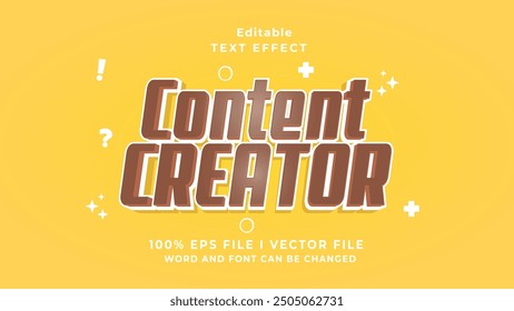 editable content creator text effect.typhography logo