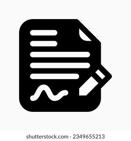 Editable contract, form, signature, file, document vector icon. Business, work, job, office. Part of a big icon set family. Perfect for web and app interfaces, presentations, infographics, etc