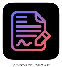 Editable contract, form, signature, file, document vector icon. Business, work, job, office. Part of a big icon set family. Perfect for web and app interfaces, presentations, infographics, etc