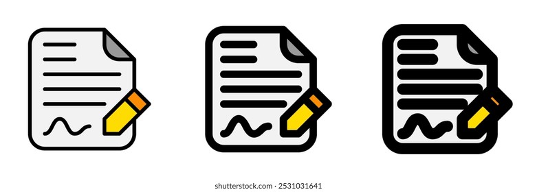 Editable contract, form, signature, file, document vector icon. Business, work, job, office. Part of a big icon set family. Perfect for web and app interfaces, presentations, infographics, etc