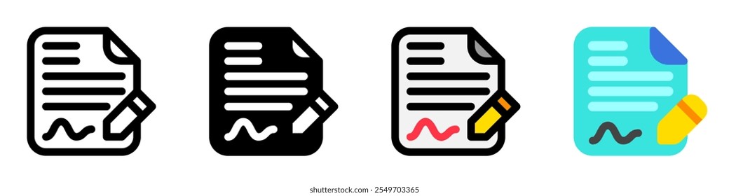 Editable contract, form, signature, file, document vector icon. Business, work, job, office. Part of a big icon set family. Perfect for web and app interfaces, presentations, infographics, etc