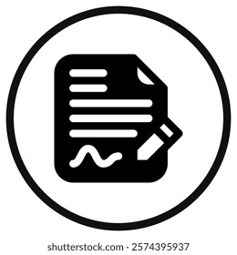 Editable contract, form, signature, file, document vector icon. Business, work, job, office. Part of a big icon set family. Perfect for web and app interfaces, presentations, infographics, etc