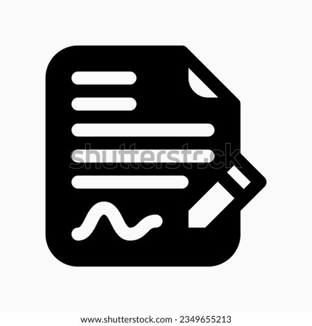 Editable contract, form, signature, file, document vector icon. Business, work, job, office. Part of a big icon set family. Perfect for web and app interfaces, presentations, infographics, etc