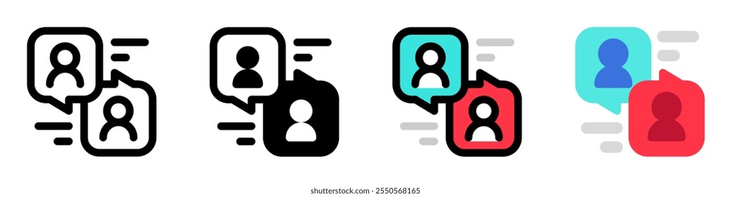 Editable conversation, message, communication vector icon. Remote work, job, profession, freelance. Part of a big icon set family. Perfect for web and app interfaces, presentations, infographics, etc