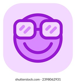 Gafas geniales editables, orgulloso, genial icono del vector facial. Parte de una familia de iconos grandes. Perfecto para interfaces web y de aplicaciones, presentaciones, infografías, etc