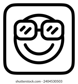 Gafas geniales editables, orgulloso, genial icono del vector facial. Parte de una familia de iconos grandes. Perfecto para interfaces web y de aplicaciones, presentaciones, infografías, etc