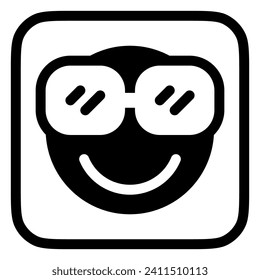 Editable cool glasses, proud, cool face vector icon. Part of a big icon set family. Perfect for web and app interfaces, presentations, infographics, etc
