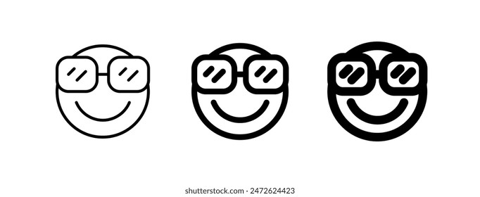 Editable cool glasses, proud, cool face vector icon. Part of a big icon set family. Perfect for web and app interfaces, presentations, infographics, etc