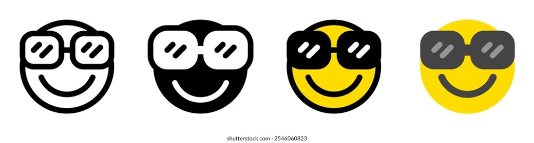 Editable cool glasses, proud, cool face vector icon. Part of a big icon set family. Perfect for web and app interfaces, presentations, infographics, etc