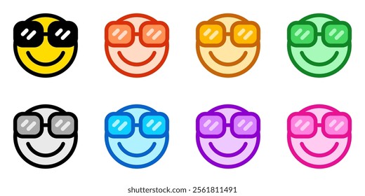 Editable cool glasses, proud, cool face vector icon. Part of a big icon set family. Perfect for web and app interfaces, presentations, infographics, etc