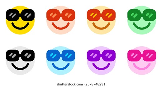 Editable cool glasses, proud, cool face vector icon. Part of a big icon set family. Perfect for web and app interfaces, presentations, infographics, etc