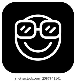 Editable cool glasses, proud, cool face vector icon. Part of a big icon set family. Perfect for web and app interfaces, presentations, infographics, etc