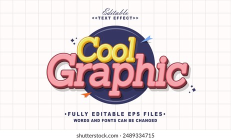 editable cool graphic text effect.typhography logo